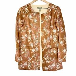 QVC D&Co Naturals faux suede cardigan sz XS